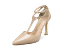 Alana zapatilla de piel charol beige, vista 2