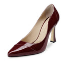 Luisa zapatilla de piel charol vino, vista 2