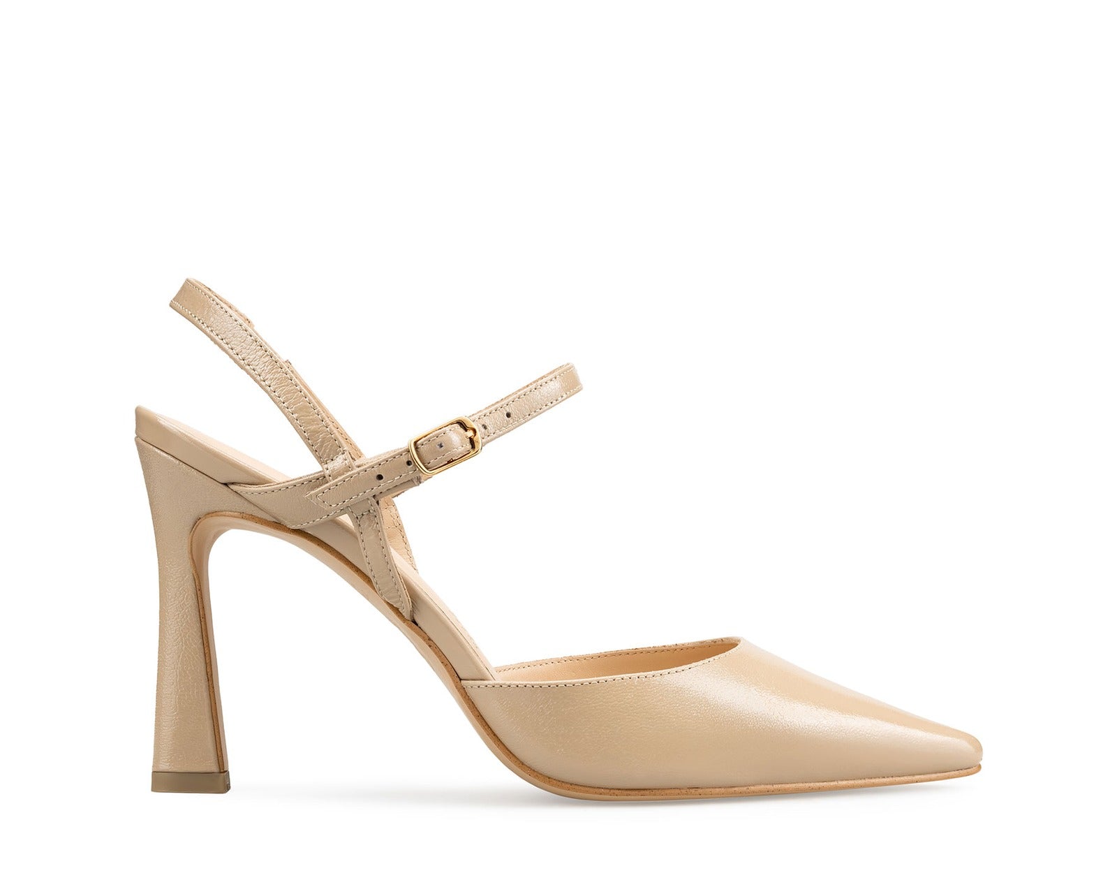 Vanessa zapatilla de piel beige, vista 1