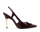 Azalea zapatilla slingback de piel vino - vista 4
