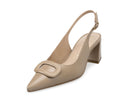 Agnes zapatilla de piel beige, vista 2