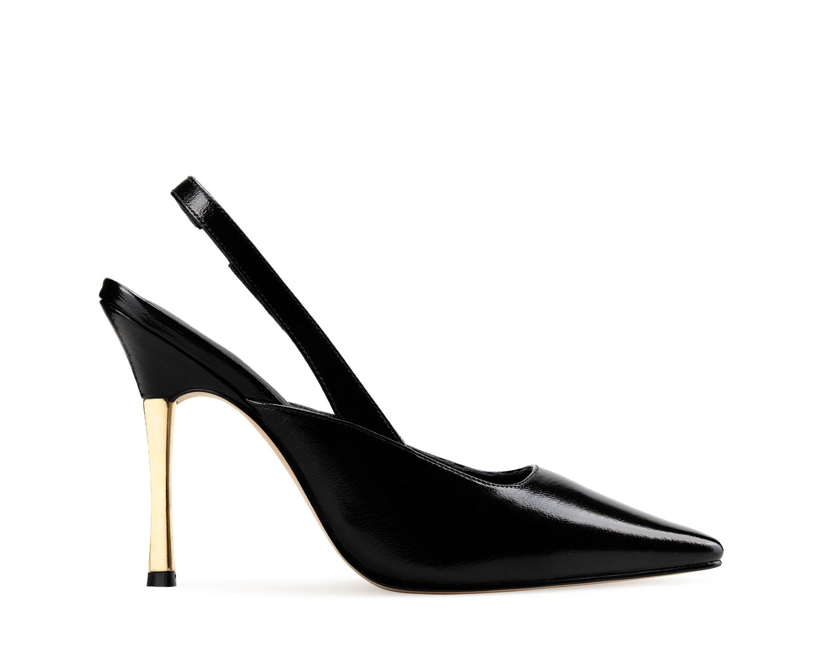 Chiara zapatilla de piel negra, vista 1