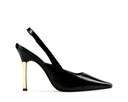 Chiara zapatilla de piel negra, vista 1