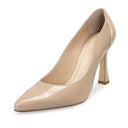 Luisa zapatilla de piel charol beige, vista 2