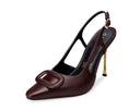 Azalea zapatilla slingback de piel vino - vista 2