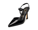Vanessa zapatilla de piel negra, vista 2