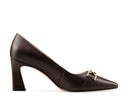 Ámbar zapatillas de piel chocolate, vista 4