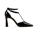 Alana zapatilla de piel charol negra, vista 1