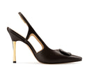 Azalea zapatilla slingback de piel chocolate - vista 4