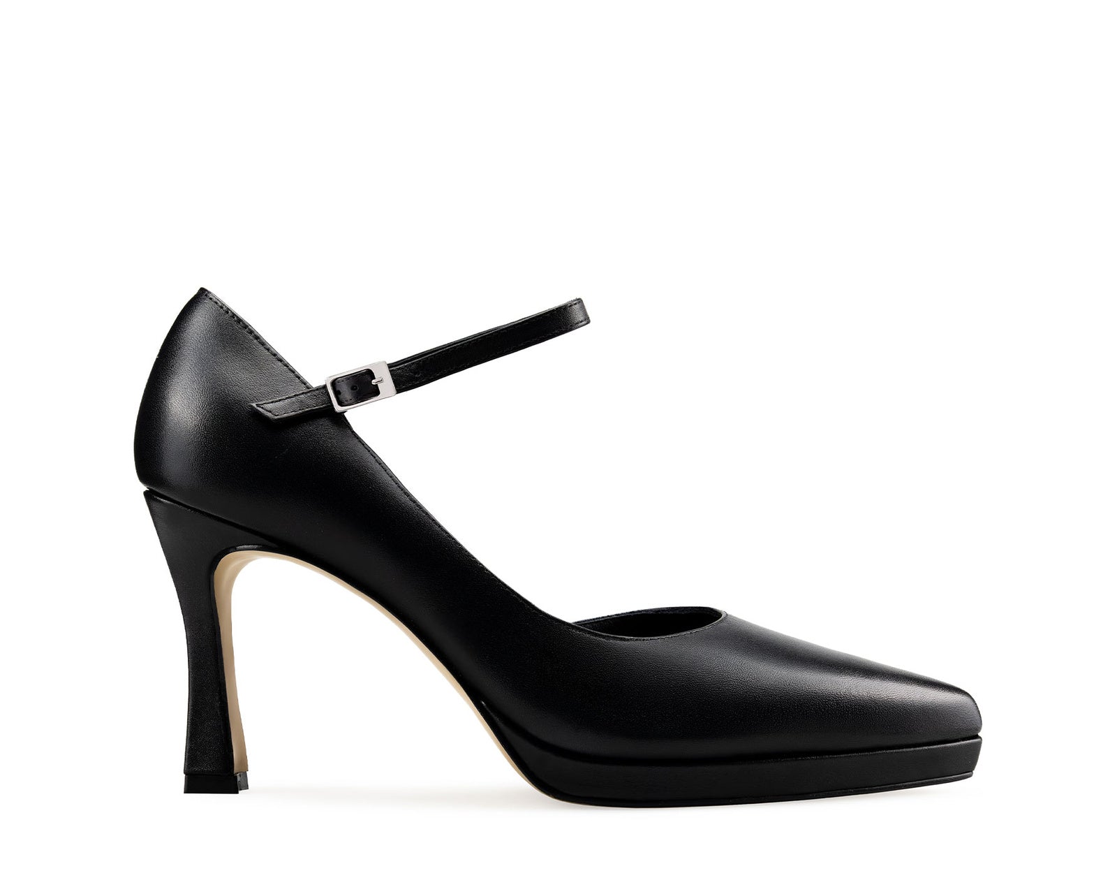 Cynthia zapatilla de piel negra, vista 1