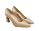 Perla zapatilla de piel beige, vista 7