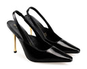 Chiara zapatilla de piel negra, vista 7