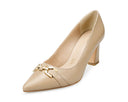Ámbar zapatillas de piel beige, vista 2