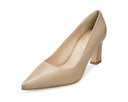 Perla zapatilla de piel beige, vista 2
