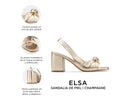 Elsa - Sandalias de Piel Champagne, infografía