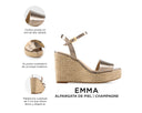 Emma - Alpargatas de Piel Champagne, infografía