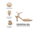 Esmeralda - Zapatillas de Piel Beige, infografía