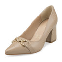 Estela zapatillas de piel beige - vista 2