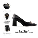 Infografía Estela negro - detalles y medidas