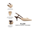 Infografía Flor beige con café - detalles y medidas