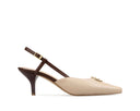 Flor zapatillas de piel beige con café - vista 1