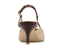 Flor zapatillas de piel beige con café - vista 3