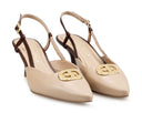 Flor zapatillas de piel beige con café - vista 7