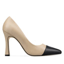 Francesca zapatilla de tacón beige con negro - vista 1
