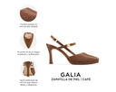 Galia - Zapatillas de Piel Cafés, infografía