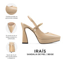 Infografía Iraís beige - detalles y medidas