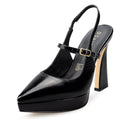 Iraís Zapatillas de Piel Charol Negro - vista 2