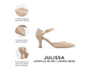Julissa - Zapatillas de Piel Beige, infografía