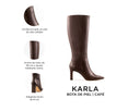 Karla - Botas de Piel Cafés, infografía