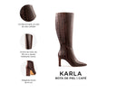 Karla - Botas de Piel Croco Cafés, infografía