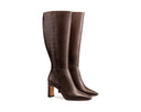 Karla - Botas de Piel Croco Cafés, vista 5
