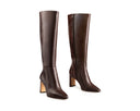 Karla - Botas de Piel Croco Cafés, vista 6