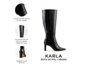 Karla - Botas de Piel Croco Negras, infografía