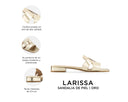 Larissa - Sandalias de Piel Champagne, infografía