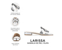 Larissa - Sandalias de Piel Plata, infografía