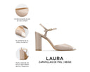 Laura - Zapatillas de Piel Beige, infografía