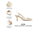Lea - Zapatillas de Piel Champagne, infografía