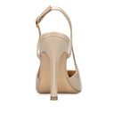Leslie zapatilla de piel charol beige - vista 3