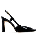 Leslie zapatilla de piel charol negro - vista 1