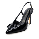 Leslie zapatilla de piel charol negro - vista 2