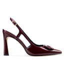 Leslie zapatilla de piel charol vino - vista 1