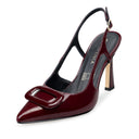 Leslie zapatilla de piel charol vino - vista 2