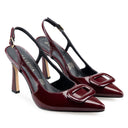 Leslie zapatilla de piel charol vino - vista 7