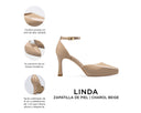 Linda - Zapatillas de Piel Beige, infografía