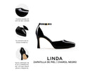 Linda - Zapatillas de Piel Negras, infografía