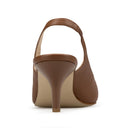 Lisa zapatilla de tacón café con blanco - vista 3